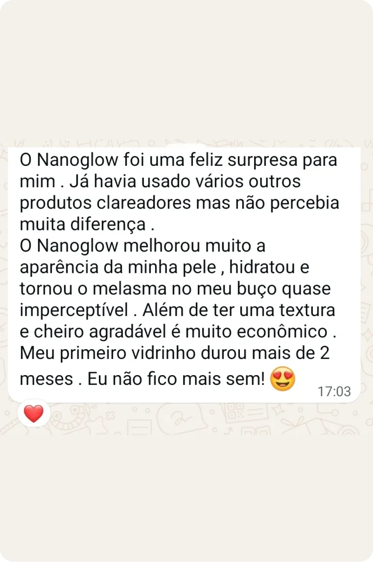 Print de depoimento de cliente NanoGlow (3)